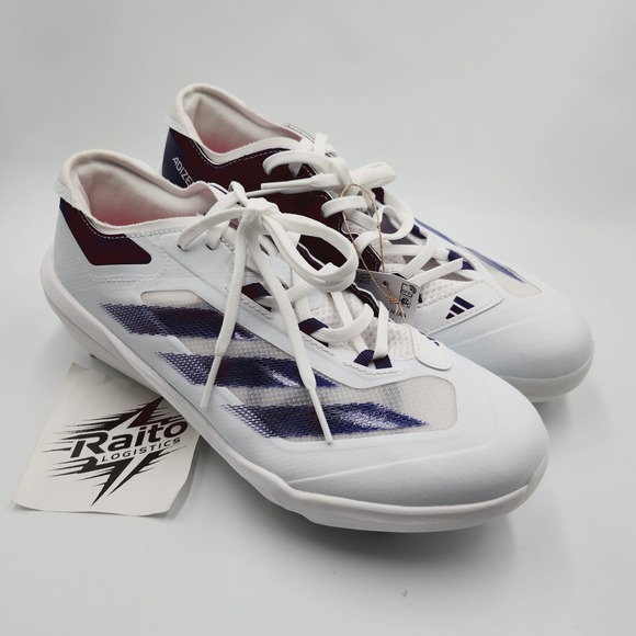 adidas Other - Mens Size 8.5 Adidas Baseball Cleats Adizero Impact NCAA White Purple JR3062